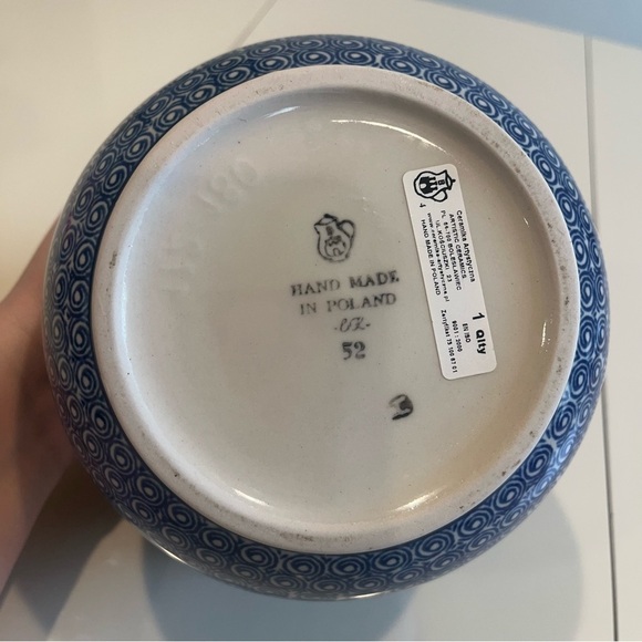 Ceramika Artystyczna Artistic Ceramic Polish Painted Rose Pottery Jar W/ Handles - Picture 9 of 10